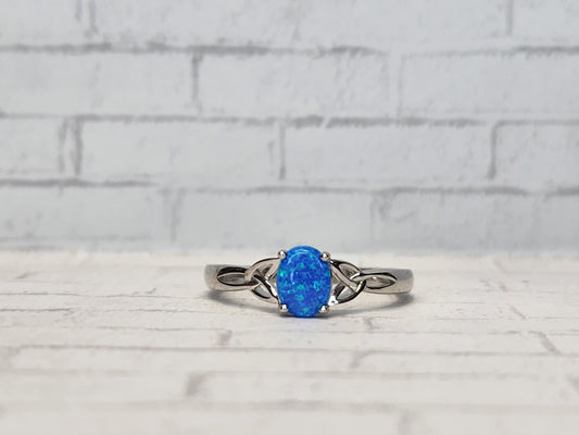 Size 10 Sterling Silver - 1003 Blue Opal