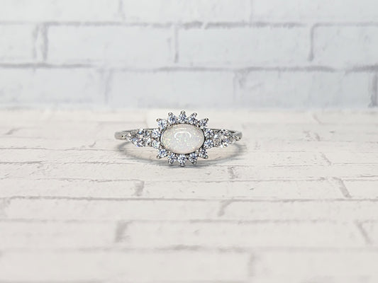 Size 10 Sterling Silver - 1007 White Opal