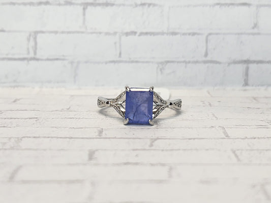 Size 10 Sterling Silver - 10C08 Purple Mermaid Tail