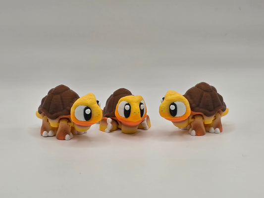 Turtle (Orange Ombre w/ Brown Shell) - 3D POCKET PAL