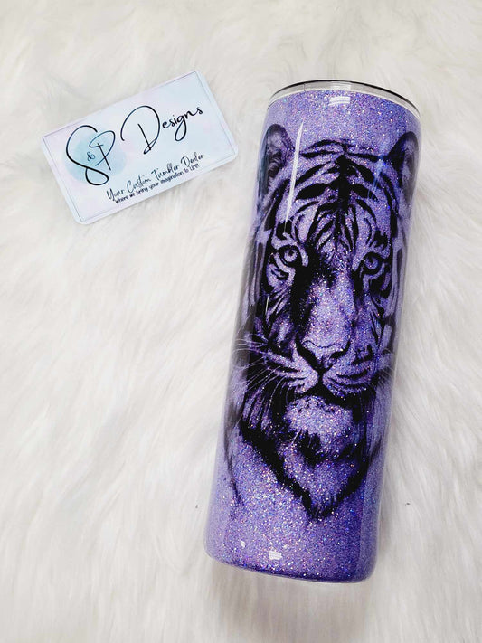 Tiger on Purple Glitter 20 oz Epoxy
