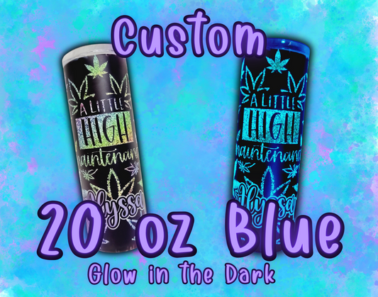 20 oz Glow in the Dark BLUE Sublimation Tumbler