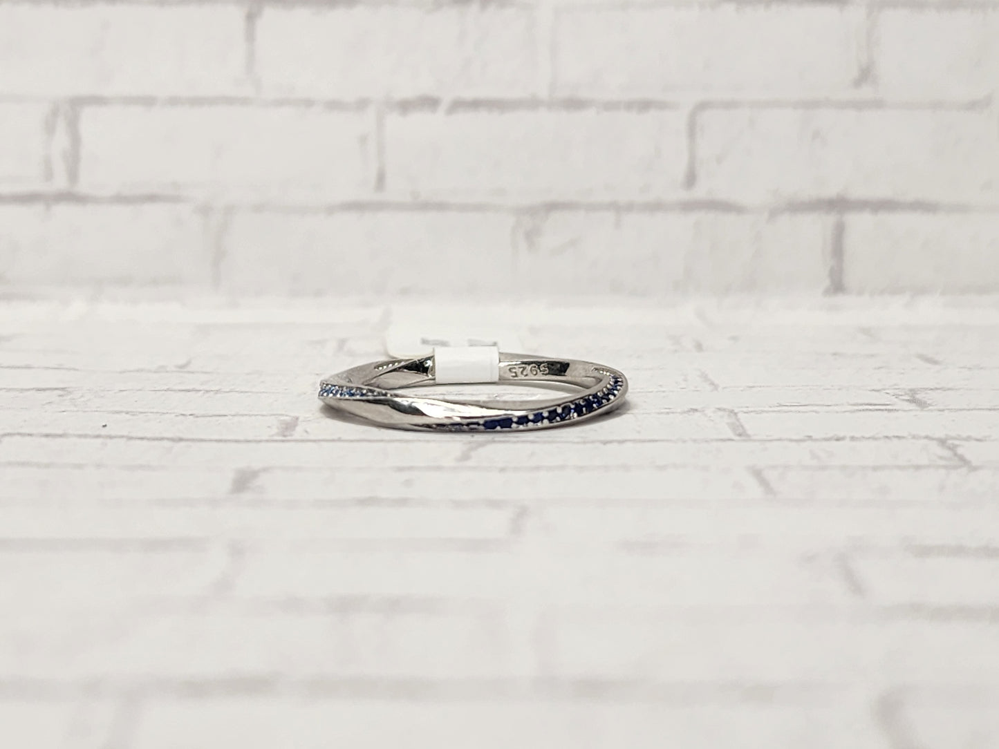 Size 7 Sterling Silver - 719 Dark blue & light blue band