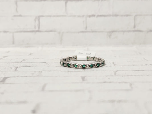 Size 7 Sterling Silver - 722 Green Band