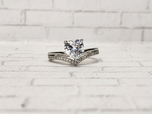 Size 8 Sterling Silver - 813 White Heart