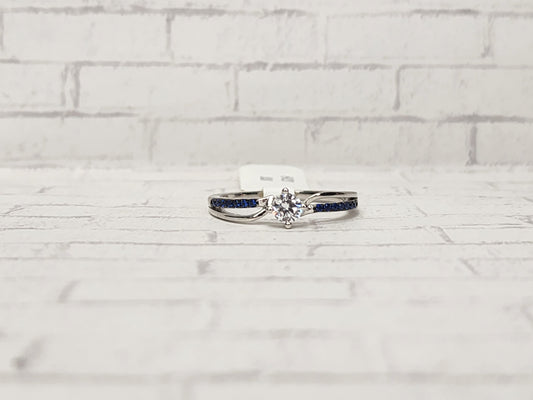 Size 8 Sterling Silver - 821 White w/ Blue accents