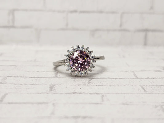 Size 8 Sterling Silver band - 837 pink