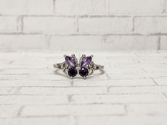 Size 8 Sterling Silver - 839 Purple Butterfly