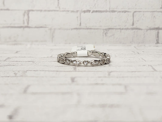 Size 9 Sterling Silver - 913 white hearts