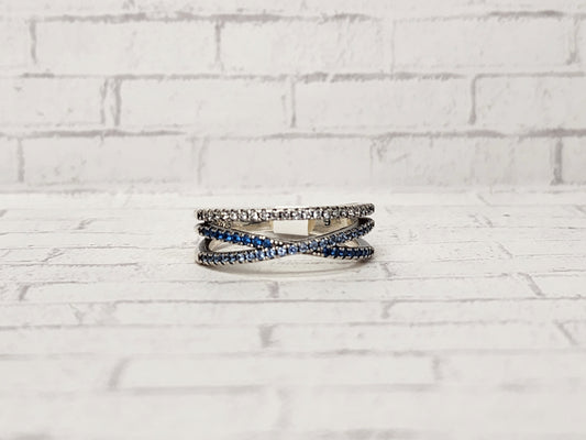 Size 9 Sterling Silver - 920 Blue and white