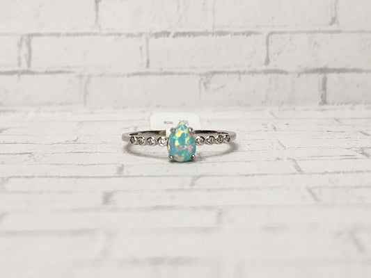 Size 9 Sterling Silver - 925 Teal Opal