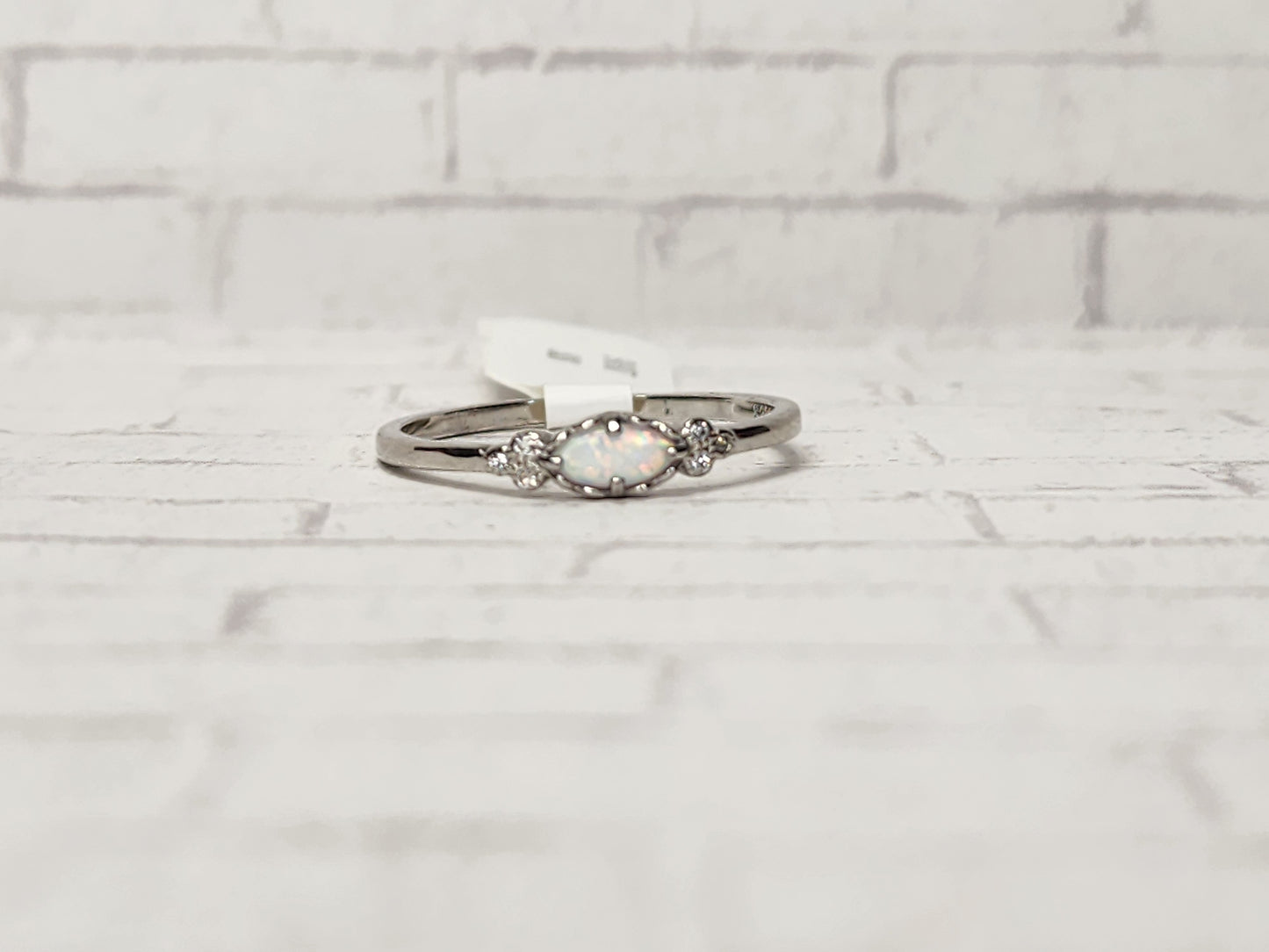 Size 9 Sterling Silver - 937 White Opal
