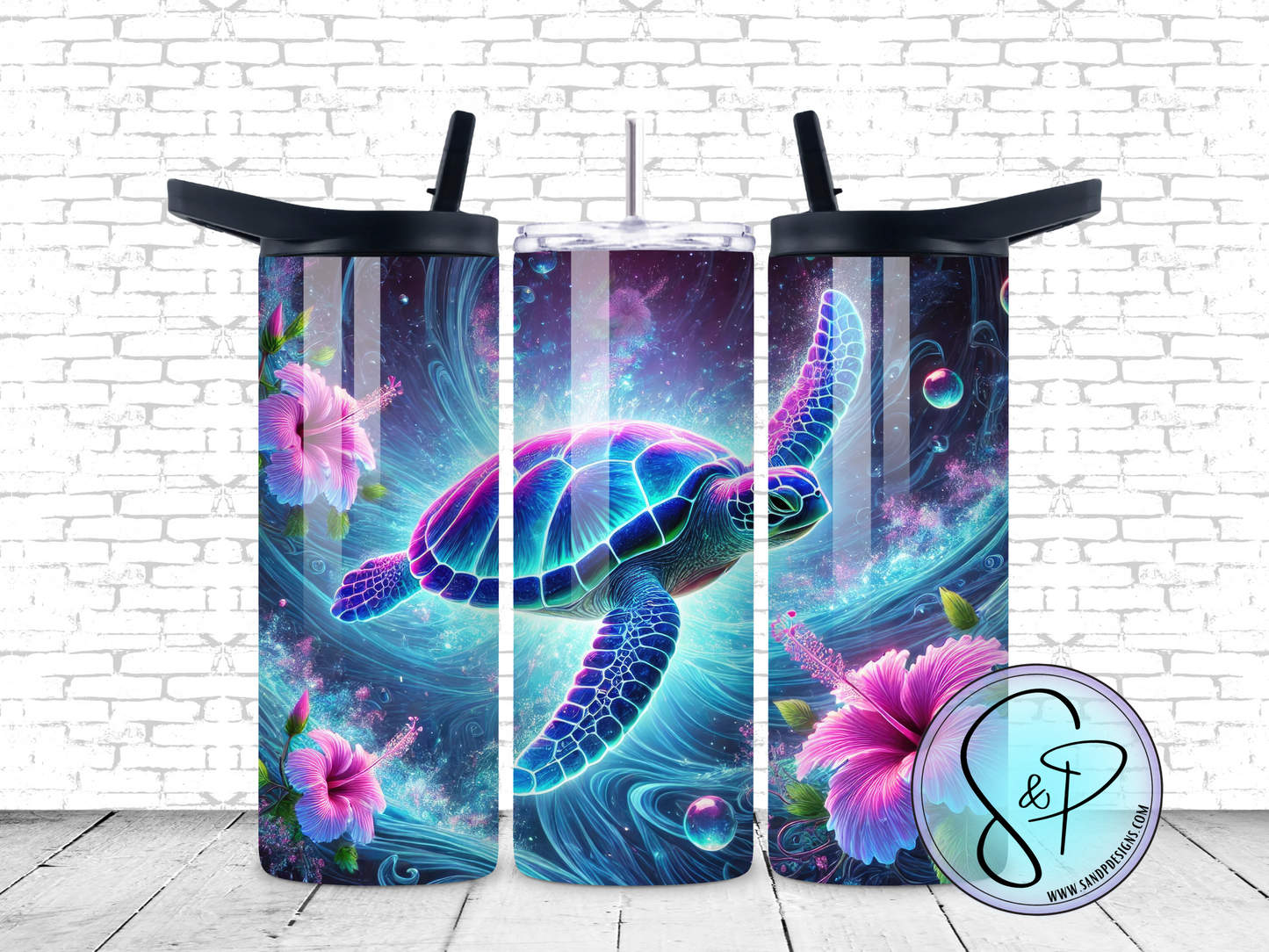 Neon Sea Turtle - 20 oz