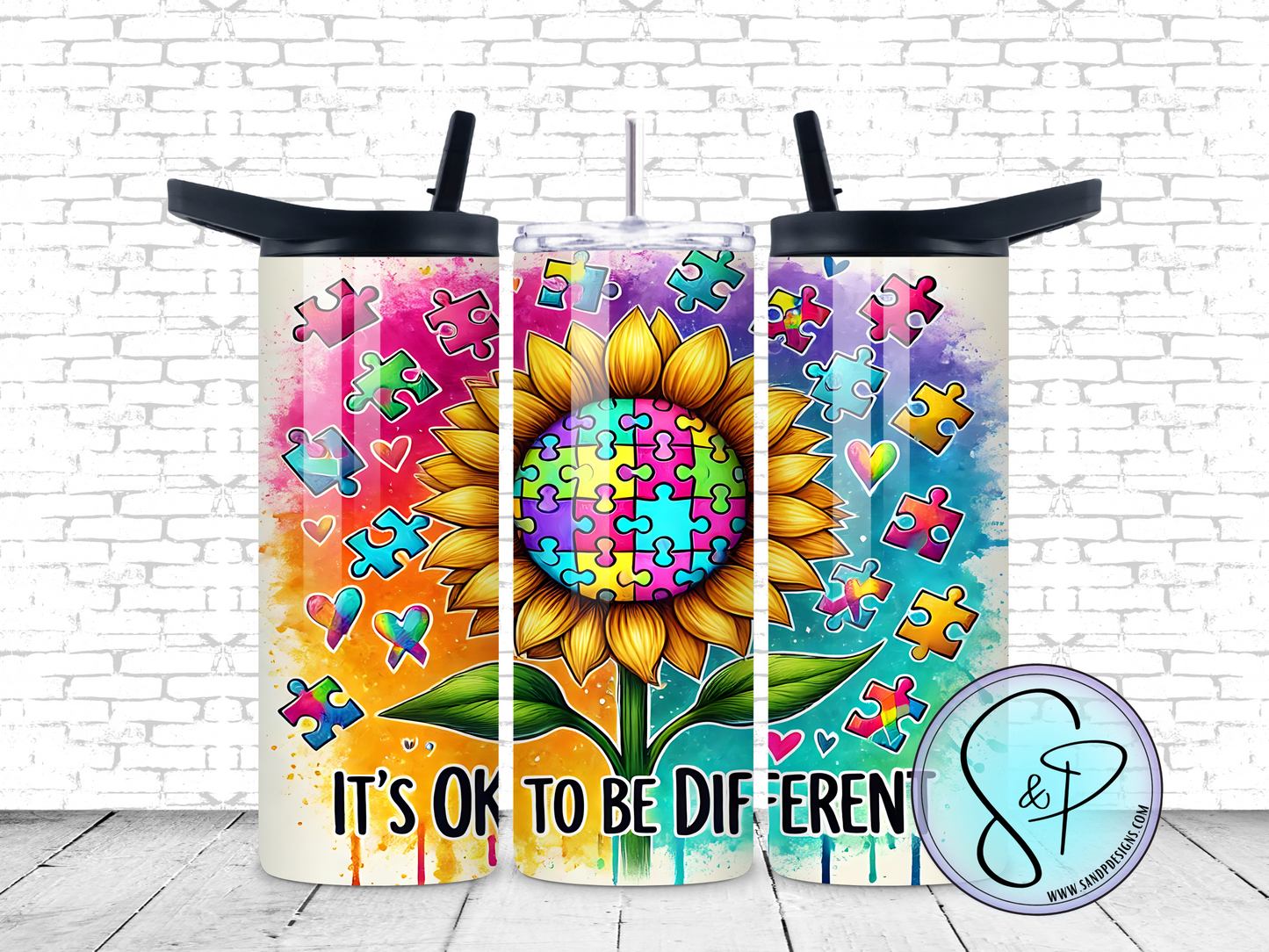 Autism Awareness - It's ok to be different - 20 oz