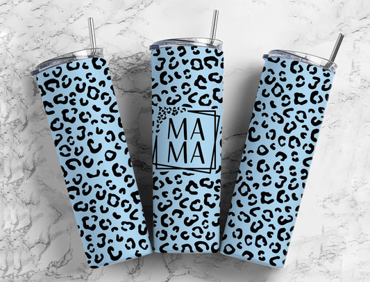 Mama Leopard Print powder blue- 20 oz.
