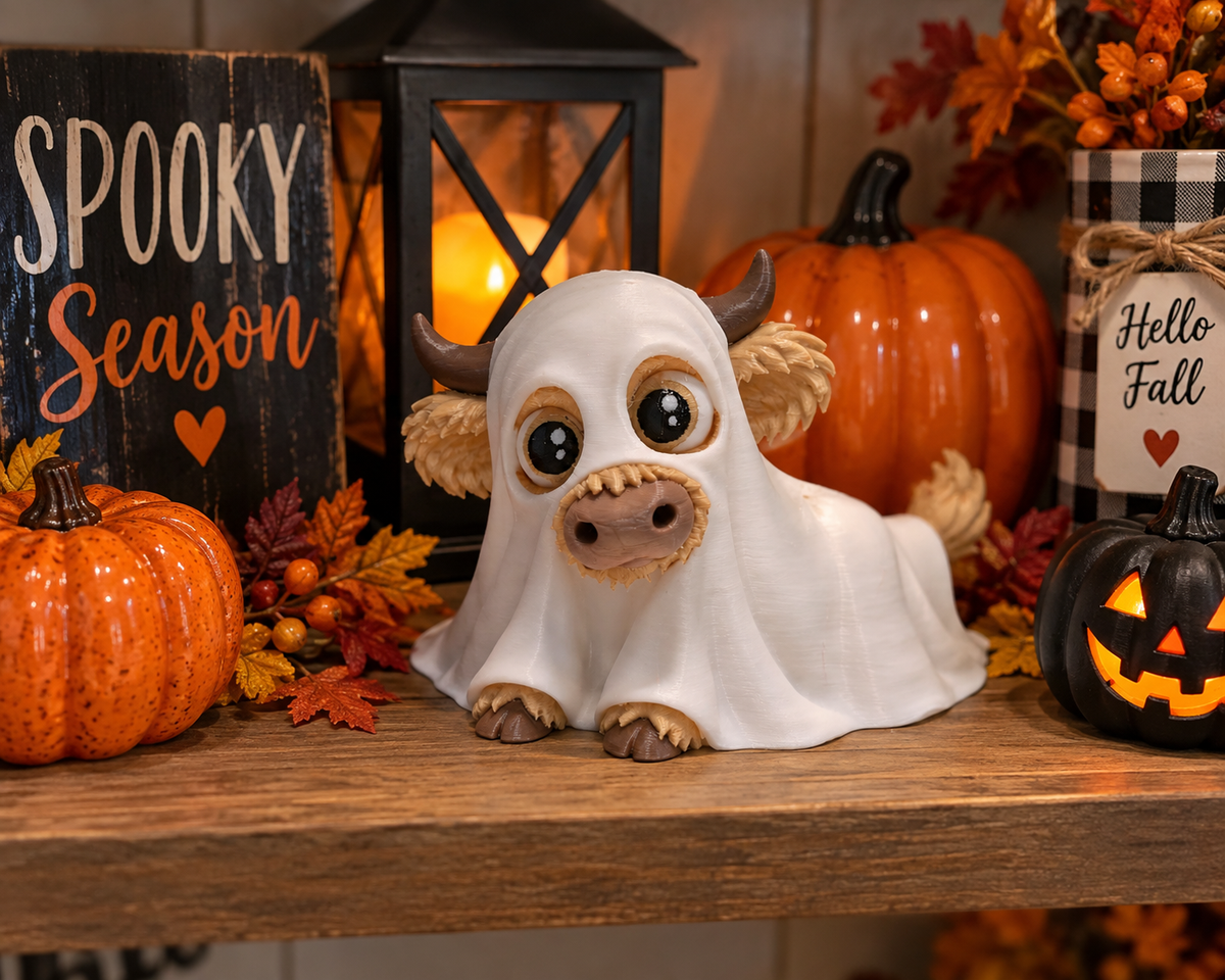 Spooky Ghost Highland Cow