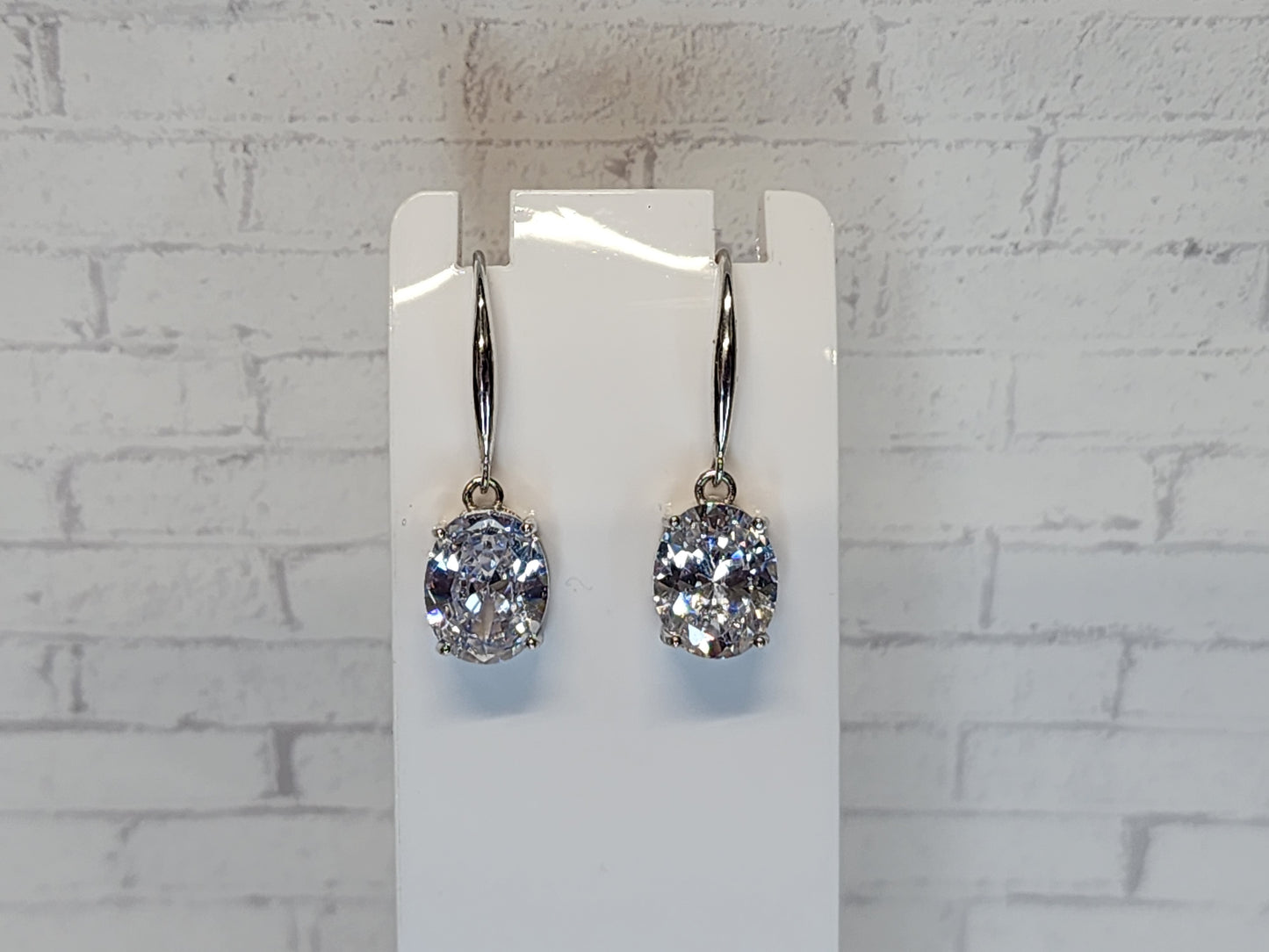 Sterling Silver Earrings E14 White Dangle