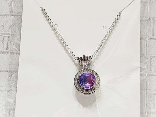 Necklace Sterling Silver - N09 Purple/Blue Circle