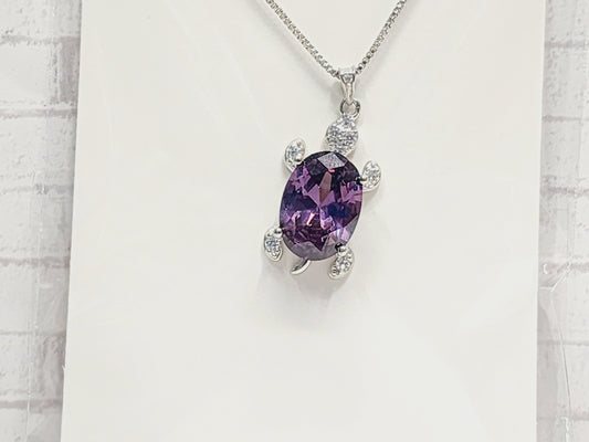 Necklace Sterling Silver - N22 Purple Turtle