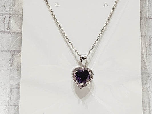 Necklace Sterling Silver - N24 Purple Heart