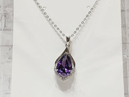 Necklace Sterling Silver - N25 Purple