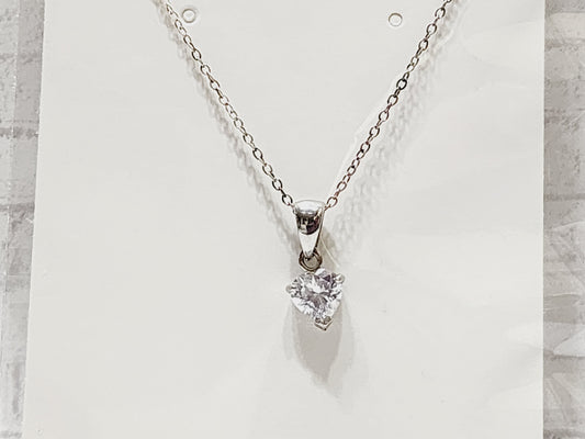 Necklace Sterling Silver - N28 White Heart