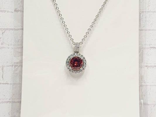 Necklace Sterling Silver - N35 Red Circle