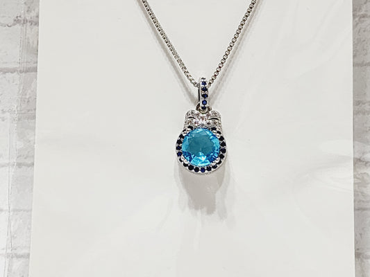 Necklace Sterling Silver - N41 Light/Dark Blue