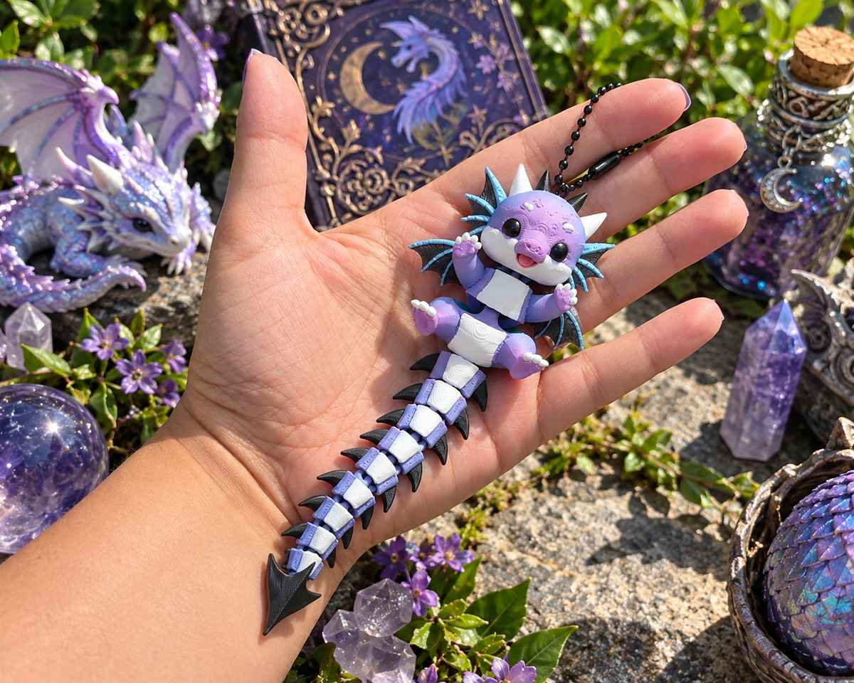 Dragon Fluffy Tail Keychain