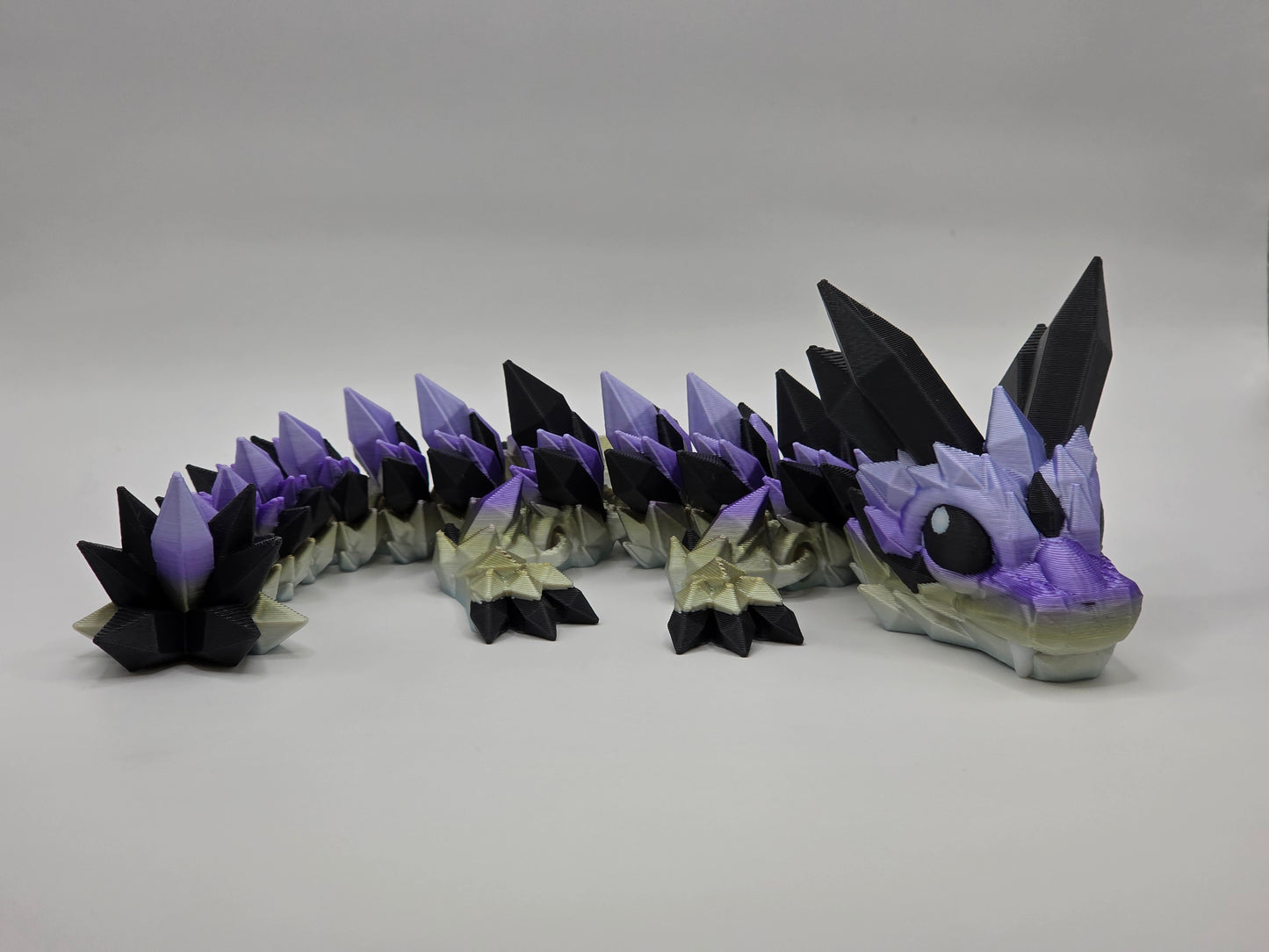 8" Silky Silver/Purple Crystal Dragon