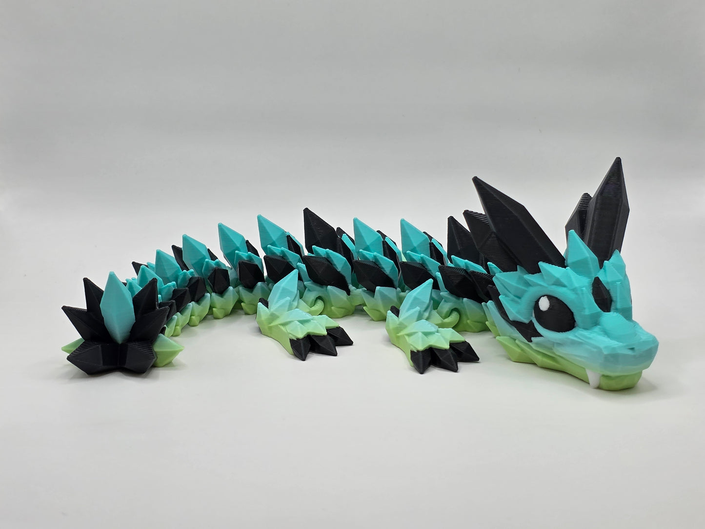 8" Matte Waterfall Crystal Dragon