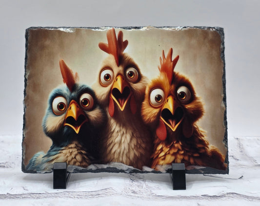 Crazy Chickens - 5 x 7 Slate