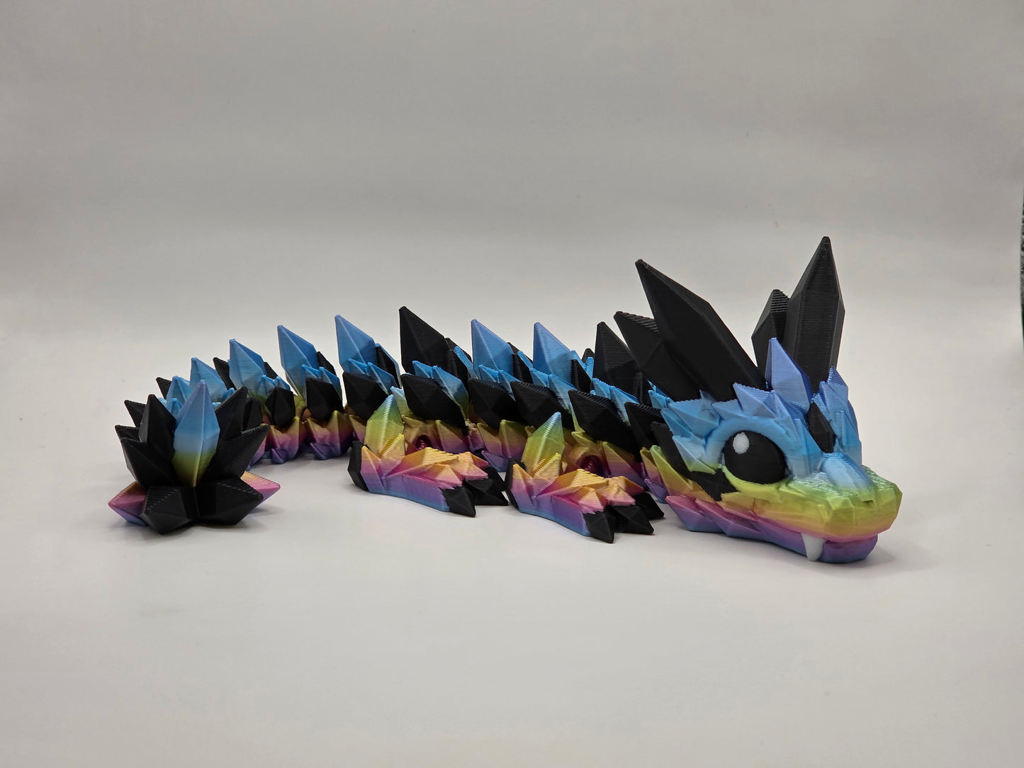 8" Silky Rainbow Crystal Dragon