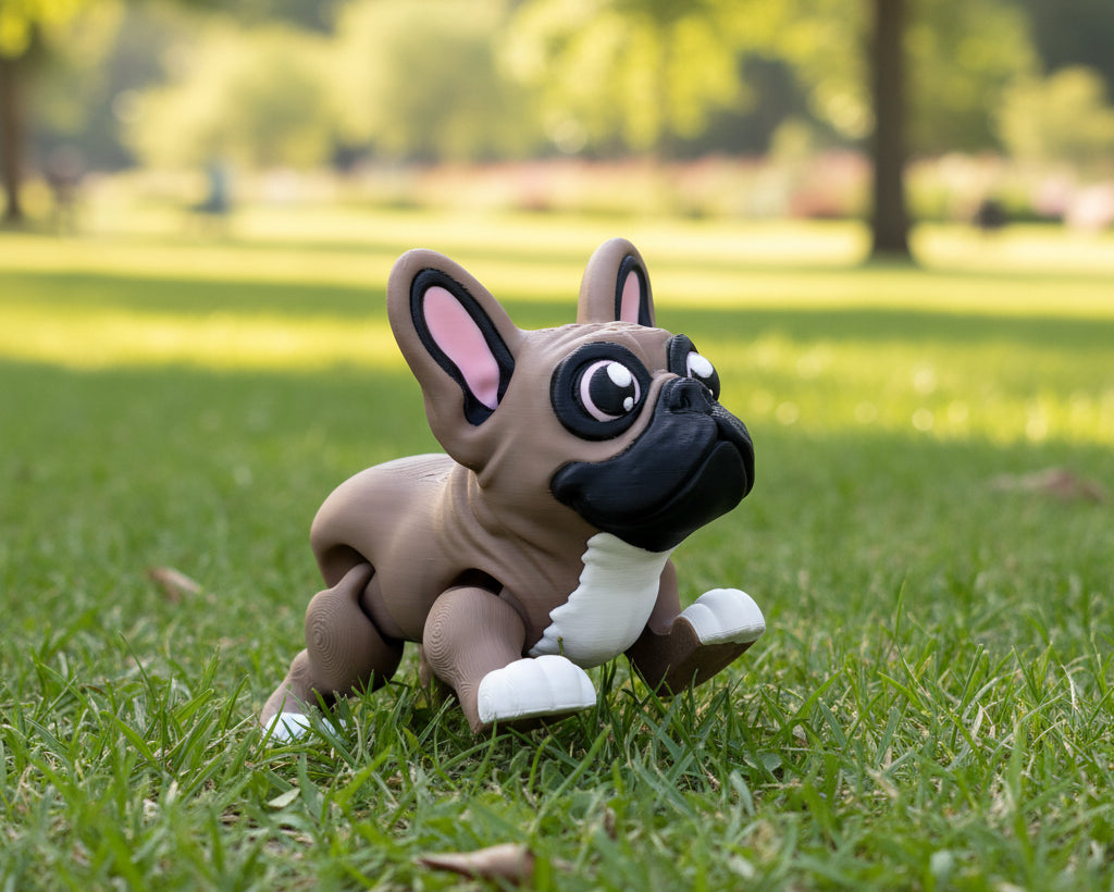 Toy bulldog figure on a white background