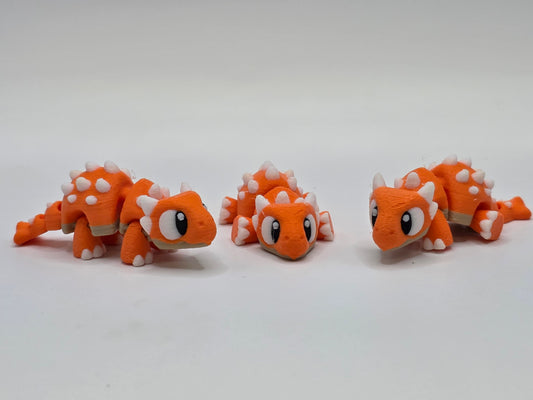 Dino Ankylosaurus (Orange) - 3D POCKET PAL