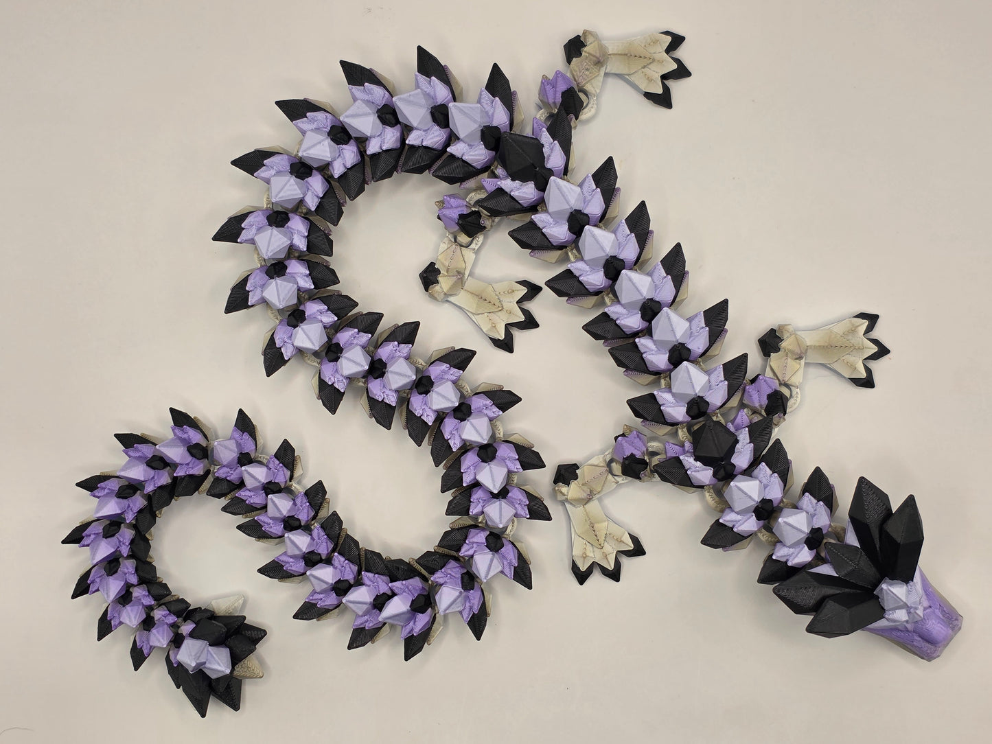 27" Crystal Dragon #3 - Purple /Silver Silk Ombre
