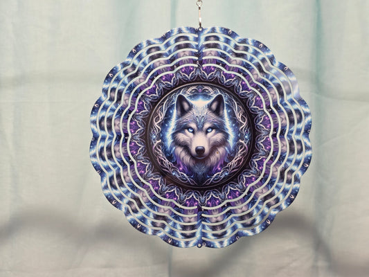 Glowing Wolf Blue - 8" WIND SPINNER
