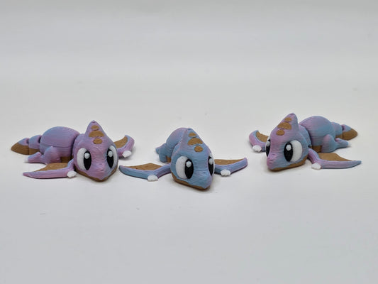 Dino Pterodactyl (Purple/Blue) - 3D POCKET PAL