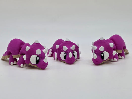 Dino Triceratops (Fuscia) - 3D POCKET PAL