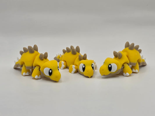 Dino Stegosaurus (yellow)  - 3D POCKET PAL