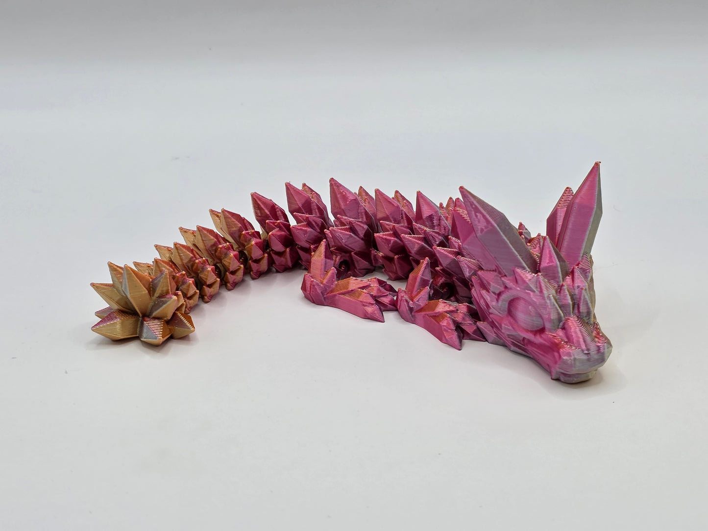 RTS Pink/Gold Silk Crystal Dragon (Small)