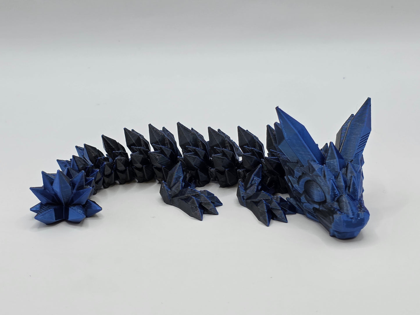 RTS Black/Blue Silk Crystal Dragon (Small)