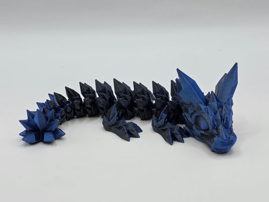 RTS Black/Blue Silk Crystal Dragon (Small)