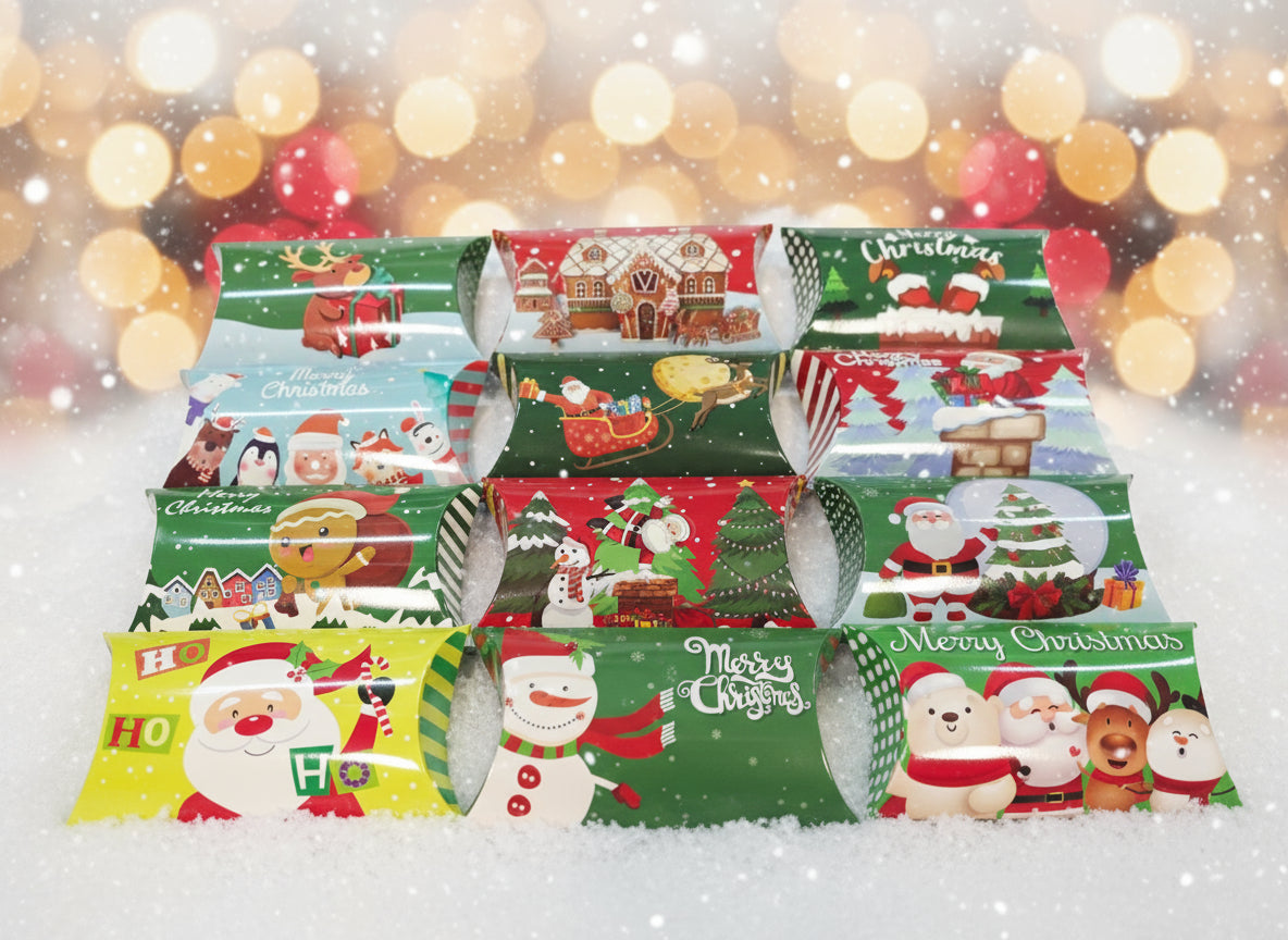 Christmas Mystery Pillow Boxes - 12 Total