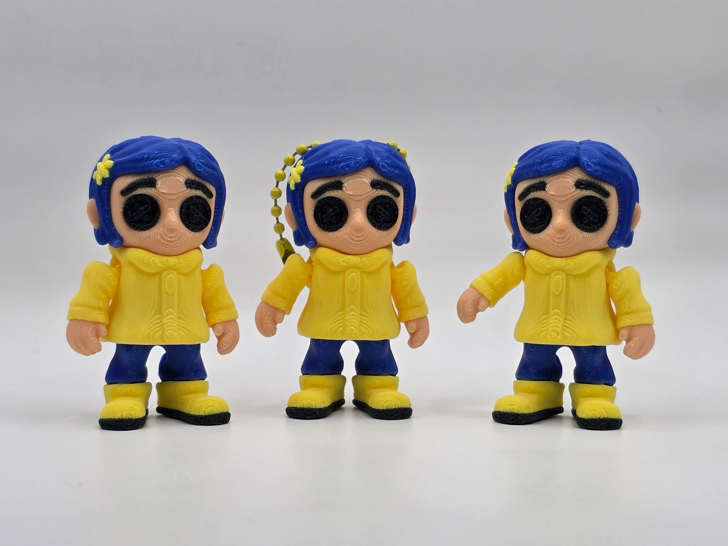 Button Eye Girl (Keychain also) - 3D POCKET PAL