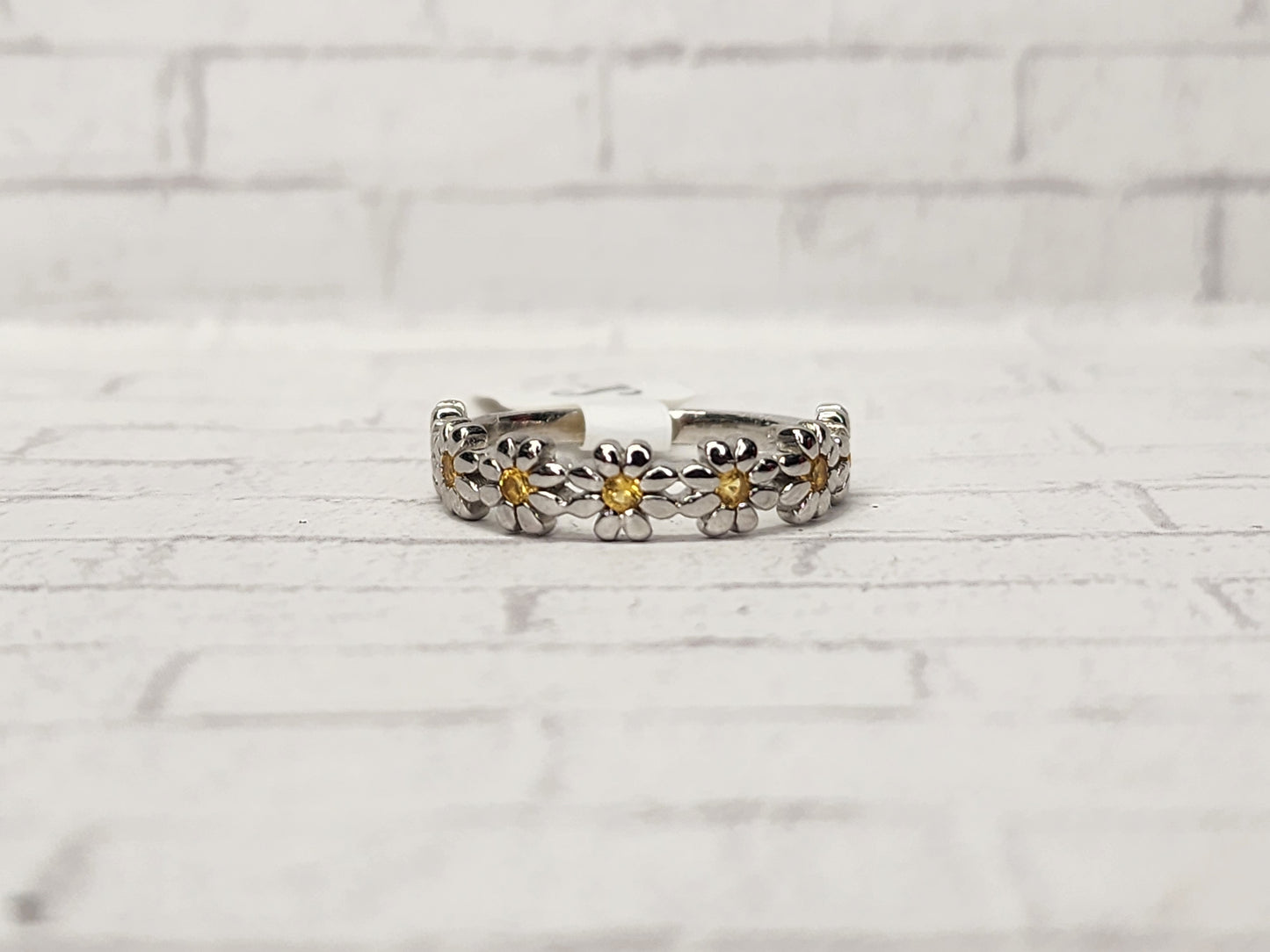 Size 7 Sterling Silver - 707 Yellow Flowers