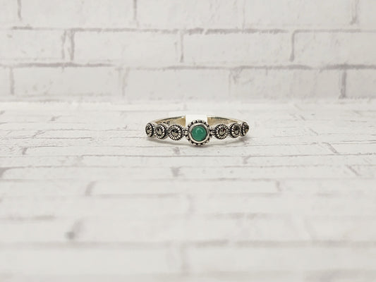 Size 8 Sterling Silver - 844 Green Jade