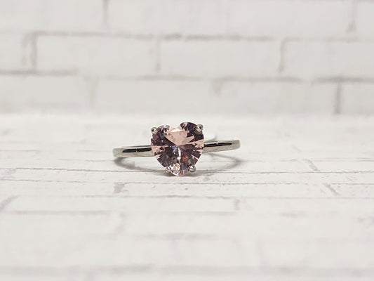 Size 8 Sterling Silver - 865 Pink Heart