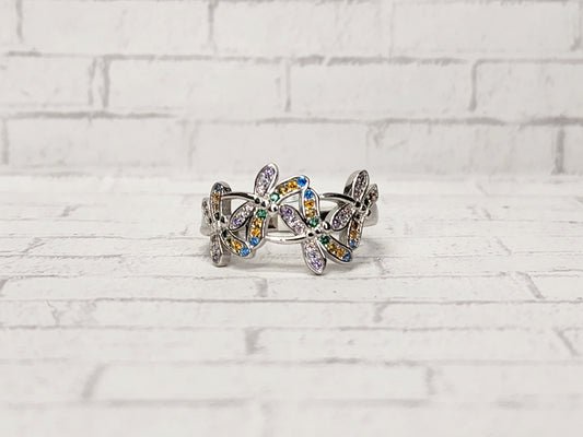 Size 9 Sterling Silver - 936 Colorful Dragon Flies
