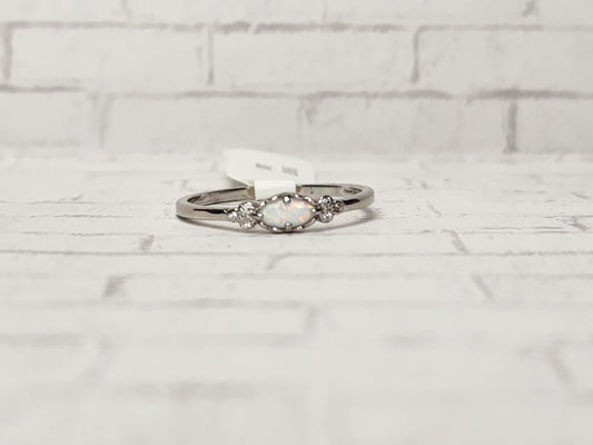 Size 9 Sterling Silver - 937 White Opal